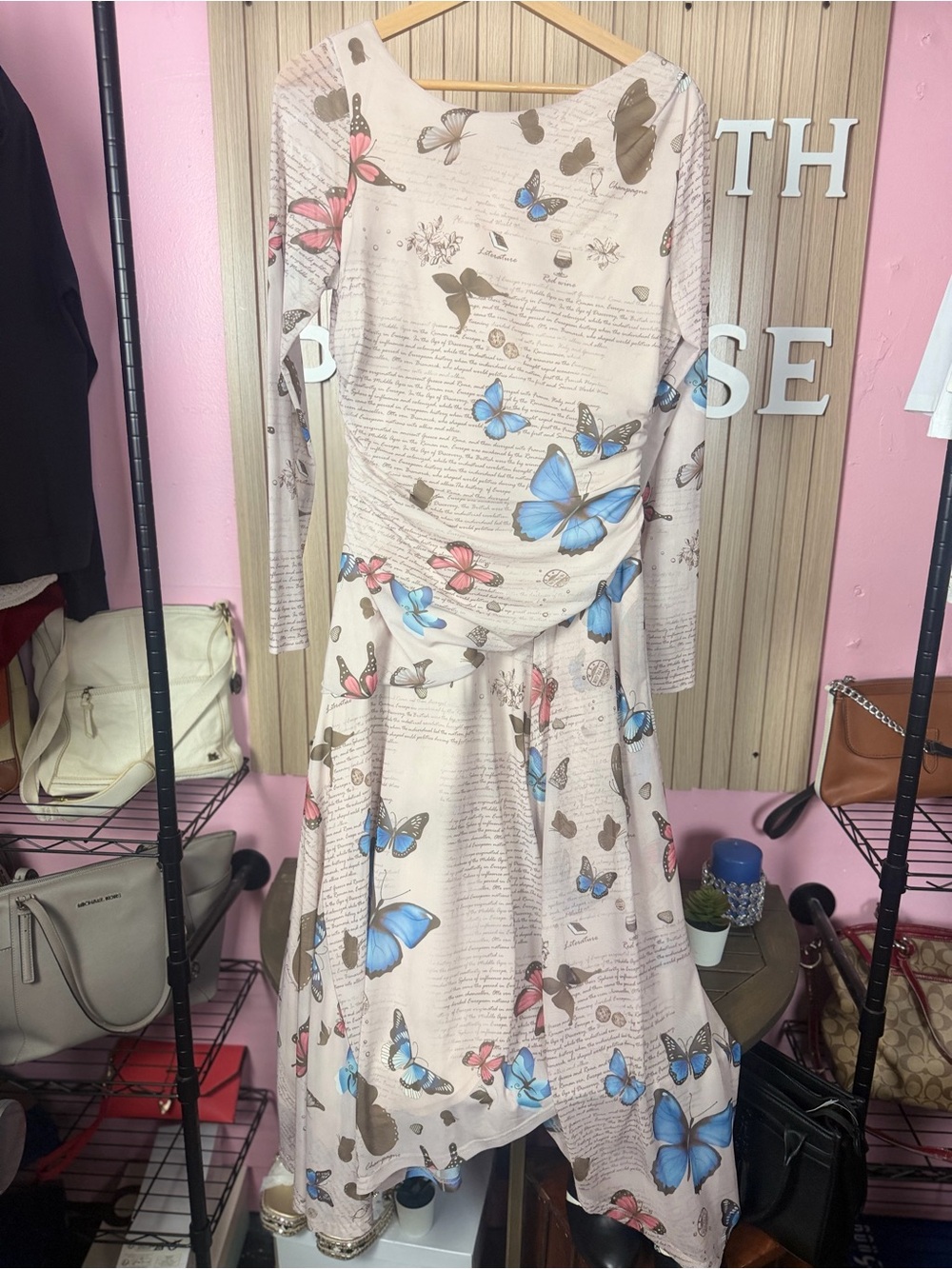 🦋 ANEWSTA Butterfly Print Boho Dress | Size Large (US 8/10) - Picture 2 of 13